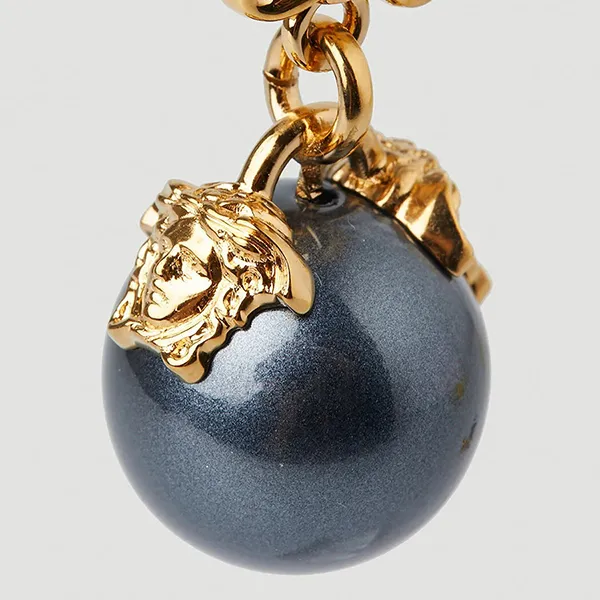 Khuyên Tai Nữ Versace Pearl Medusa Head Earrings In Gold 1007212 1A05105 Màu Vàng - Đen - Trang sức - Vua Hàng Hiệu