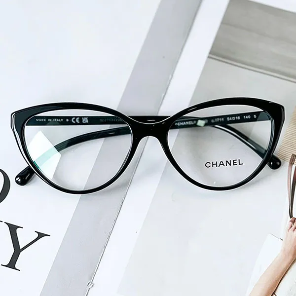 Kính Mắt Cận Chanel Logo Chữ Tím CH3393 C1711 Eyeglasses Màu Đen - Kính mắt - Vua Hàng Hiệu