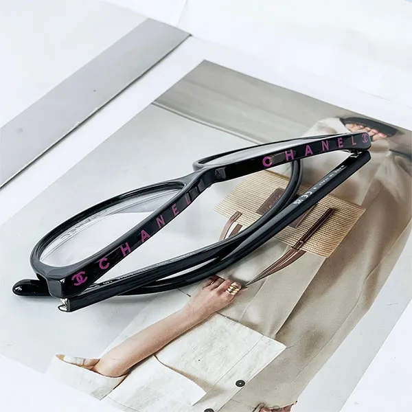 Kính Mắt Cận Chanel Logo Chữ Tím CH3393 C1711 Eyeglasses Màu Đen - Kính mắt - Vua Hàng Hiệu