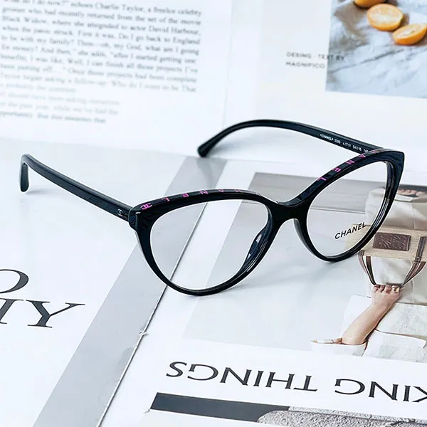 Kính Mắt Cận Chanel Logo Chữ Tím CH3393 C1711 Eyeglasses Màu Đen - Kính mắt - Vua Hàng Hiệu