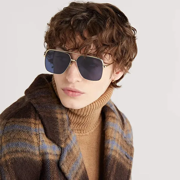 Kính Mát Nam Gucci Sunglass GG1099SA 002 Màu Xanh Lam Size 61