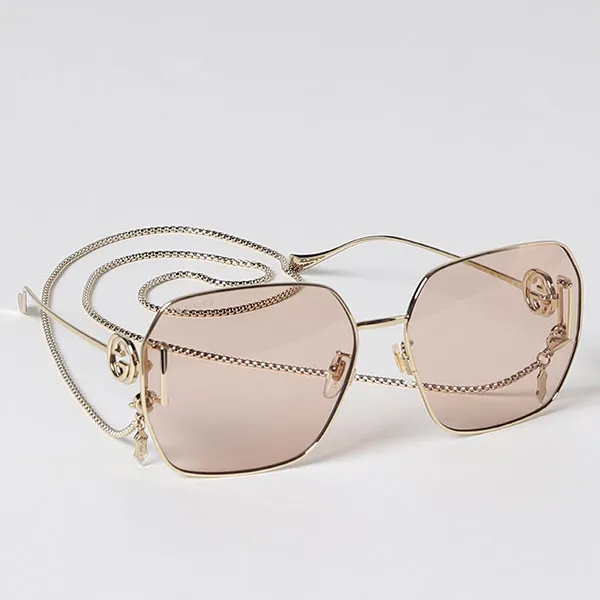 Kính Mát Nữ Gucci Ladies Sunglasses GG1207SA 001 64 Màu Vàng Nâu - Kính mắt - Vua Hàng Hiệu