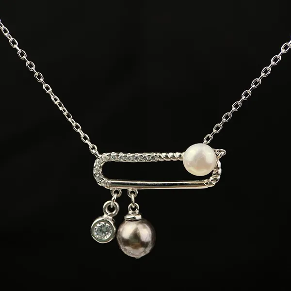 Mặt Dây Chuyền Nữ Minh Hà Pearl Jewelry Ngọc Trai Cách Điệu Màu Bạc