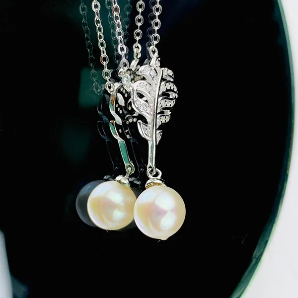 Mặt Dây Chuyền Nữ Minh Hà Pearl Jewelry Ngọc Trai Và Hình Lá Màu Bạc - 4