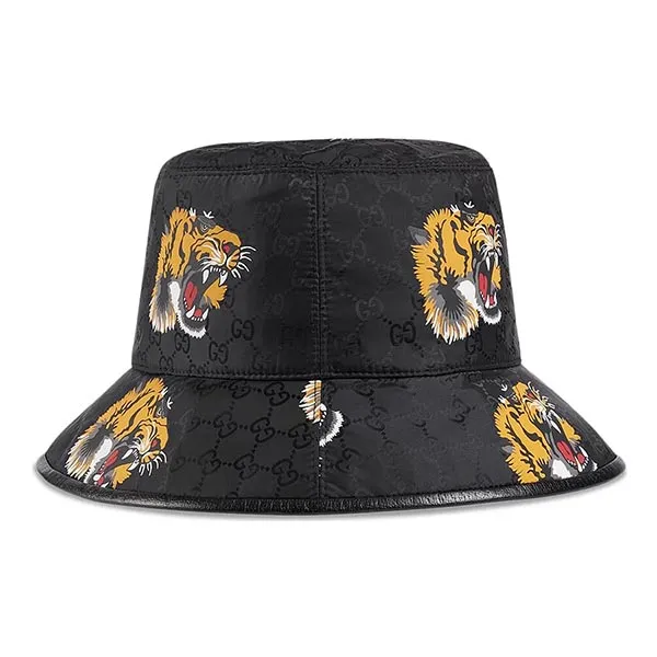 Mũ Gucci GG Bucket Hat With Tiger Print Black ‎Màu Đen Size M - Mũ nón - Vua Hàng Hiệu