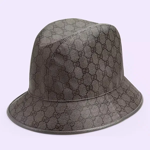 Mũ Gucci GG Supreme Canvas Bucket Hat Màu Xám Đen