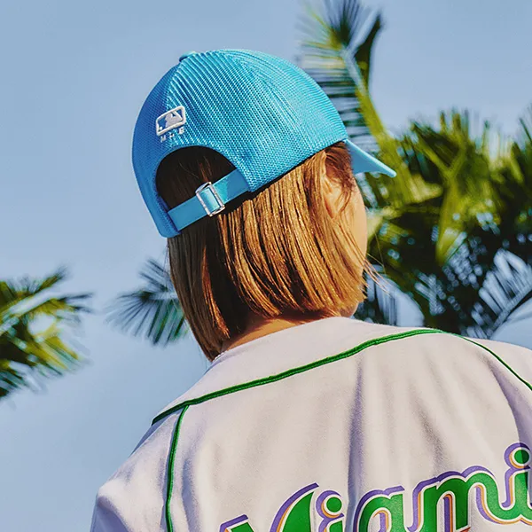 Mũ MLB Sunny Beach Miami Marlins 3AMCU0133-05ABS Màu Xanh Trắng