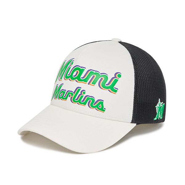 Mũ MLB Sunny Beach Miami Marlins 3AMCU0133-05WHS Màu Đen Trắng - 1