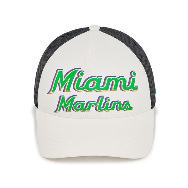 Mũ MLB Sunny Beach Miami Marlins 3AMCU0133-05WHS Màu Đen Trắng - 3