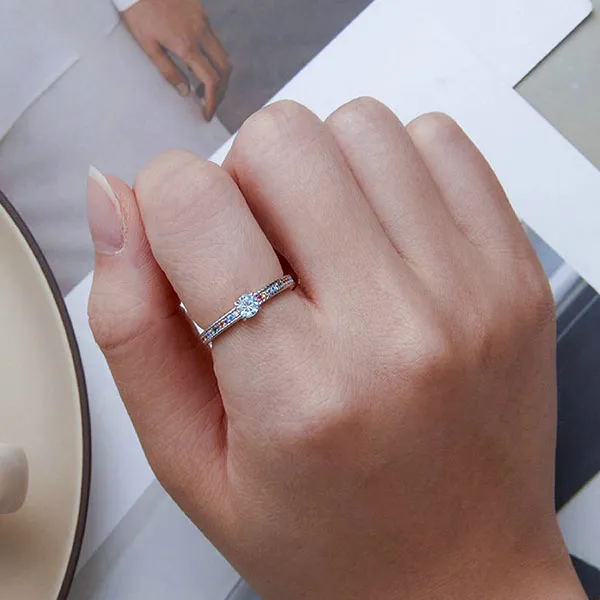 Nhẫn Nữ Kya Jewel Basic Khảm Đá CZ Màu Cao Cấp R172 Phối Màu