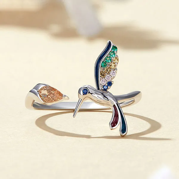 Nhẫn Nữ Kya Jewel Colorful HummingBird Đá CZ Cao Cấp E180 Phối Màu - Trang sức - Vua Hàng Hiệu