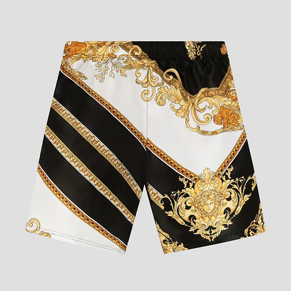 Quần Short Nam Versace Black & White Logo Baroque Printed 1006004 1A07233 5B070 Phối Màu