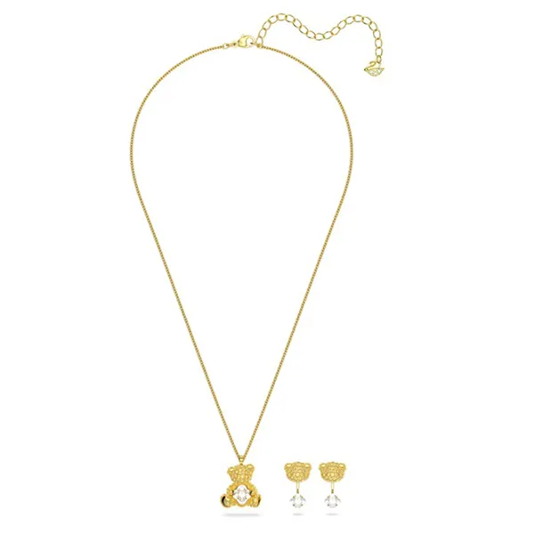 Combo Dây Chuyền Và Khuyên Tai Nữ Swarovski Teddy Setbear, Yellow, Gold-Tone Plated 5643798 Màu Vàng