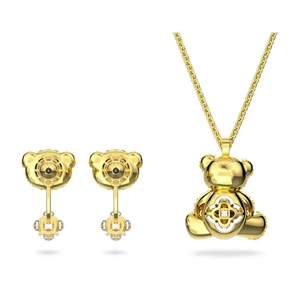 Combo Dây Chuyền Và Khuyên Tai Nữ Swarovski Teddy Setbear, Yellow, Gold-Tone Plated 5643798 Màu Vàng