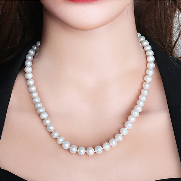 Set Dây Chuyền, Vòng Tay, Khuyên Tai Nữ Kya Jewel Ngọc Trai Tự Nhiên Khoá Hoa Mai Vàng Cao Cấp PS4 Màu Trắng