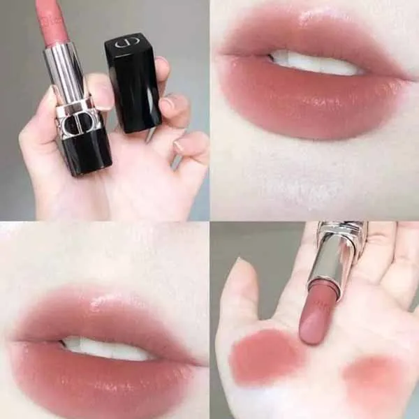 Set Son Dior 999 Và Dior 100 Minisize + Gương Vỏ Da - Son Môi - Vua Hàng Hiệu
