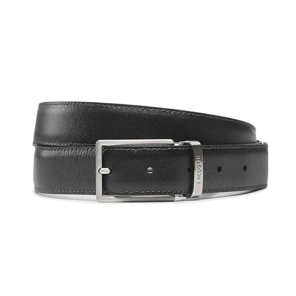 Set Thắt Lưng Lacoste Men's Two Pin Buckle Belt Gift Set RC4050.371 Màu Đen Size 110