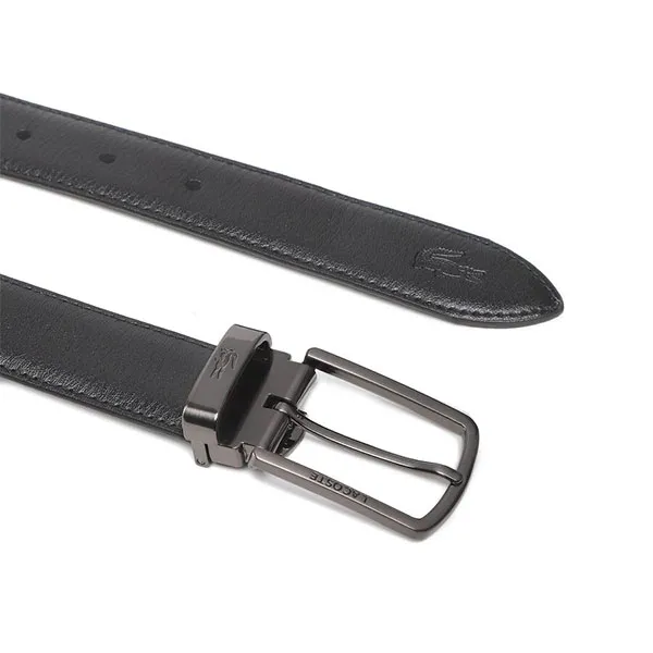 Set Thắt Lưng Lacoste Men's Two Pin Buckle Belt Gift Set RC4050.371 Màu Đen Size 110