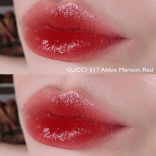 Son Dưỡng Gucci Abbie Maroon Red 517 Màu Đỏ Hồng 1.8g - Son Môi - Vua Hàng Hiệu
