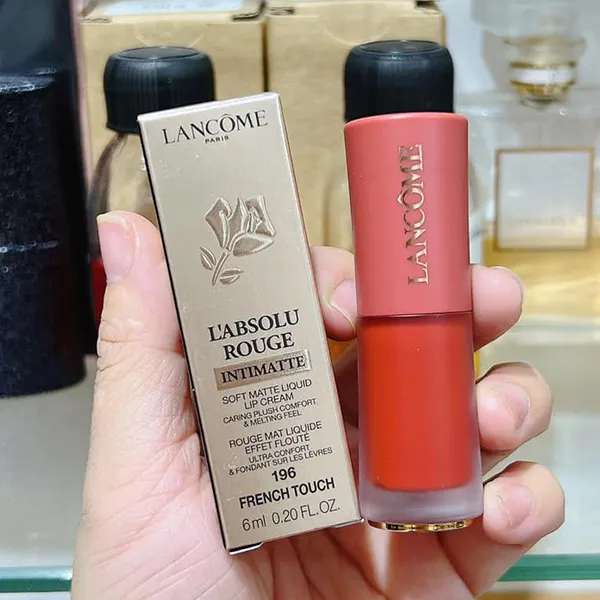 Son Kem Lancôme L’absolu Rouge Intimatte Liquid Lip 196 French Touch Màu Đỏ Cam 6ml (Mẫu Mới 2023) NKT