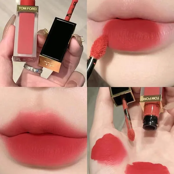 Son Tom Ford TF Liquid Lip Matte Luxe 129 Carnal Red Màu Đỏ Tươi