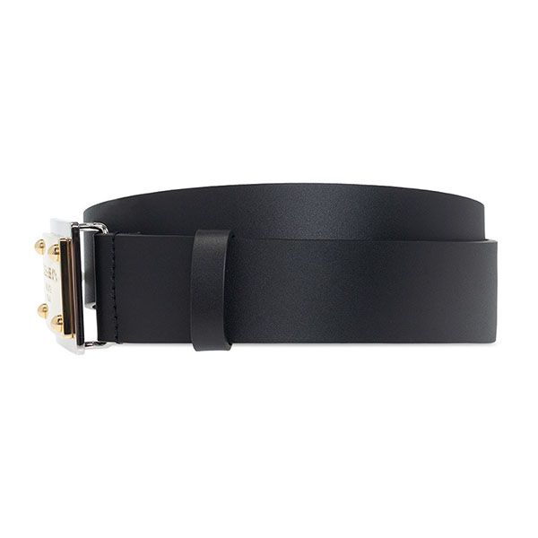 Thắt Lưng Nam Dolce & Gabbana D&G Black Leather With Logo Plate Buckle BC4676 AX622 80999 Màu Đen - 4