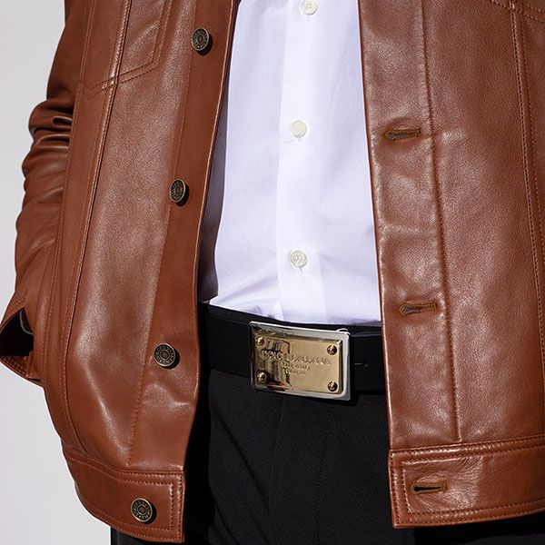 Thắt Lưng Nam Dolce & Gabbana D&G Black Leather With Logo Plate Buckle BC4676 AX622 80999 Màu Đen - 1