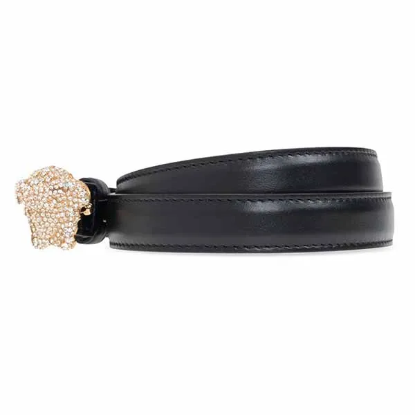 Thắt Lưng Nữ Versace Belt Crystal Medusa DCDI145-1A01051-1B00V Màu Đen Size 75 - 3