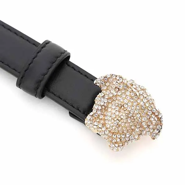 Thắt Lưng Nữ Versace Belt Crystal Medusa DCDI145-1A01051-1B00V Màu Đen Size 80 - Thắt lưng - Vua Hàng Hiệu