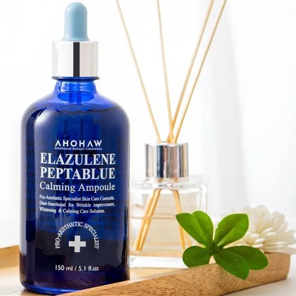 Tinh Chất Phục Hồi Trẻ Hóa Tế Bào Sinh Học Ahohwa Elazulene Peptablue Calming Ampoule 150ml