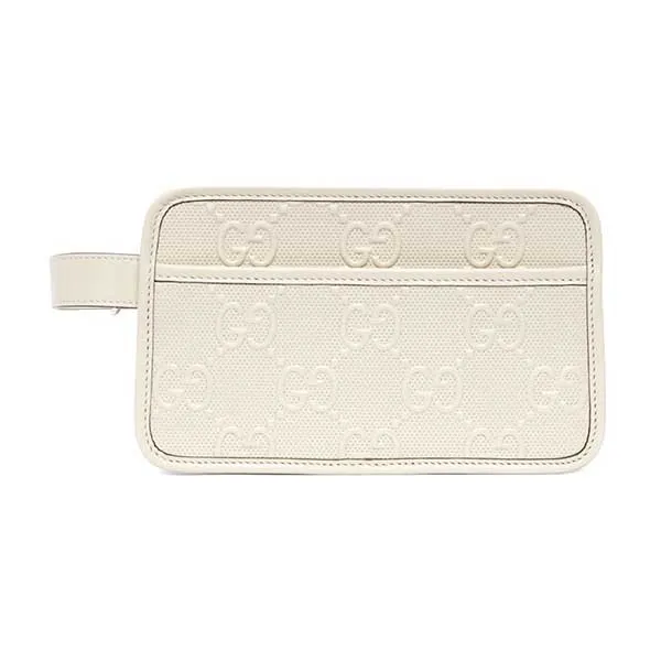 Túi Cầm Tay Gucci Off-White Gg Embossed Cosmetic Pouch Màu Trắng - Túi xách - Vua Hàng Hiệu