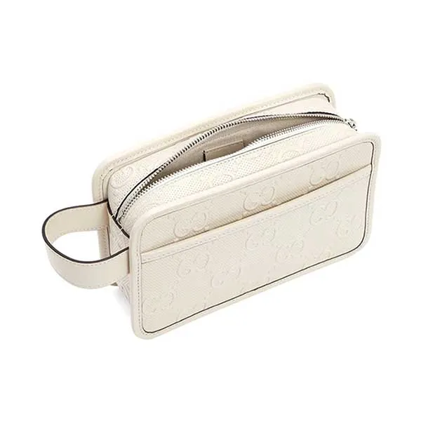Túi Cầm Tay Gucci Off-White Gg Embossed Cosmetic Pouch Màu Trắng - Túi xách - Vua Hàng Hiệu