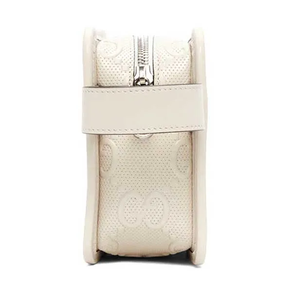 Túi Cầm Tay Gucci Off-White Gg Embossed Cosmetic Pouch Màu Trắng - Túi xách - Vua Hàng Hiệu