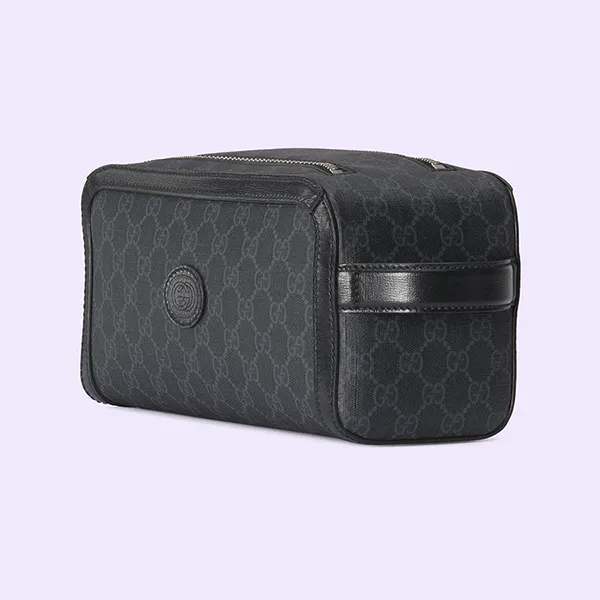 Túi Cầm Tay Gucci Toiletry Case With Interlocking G Màu Đen - Túi xách - Vua Hàng Hiệu