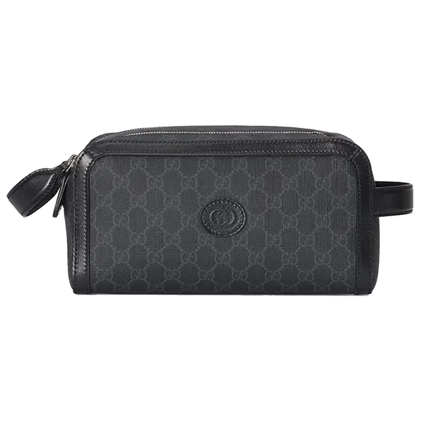 Túi Cầm Tay Gucci Toiletry Case With Interlocking G Màu Đen - Túi xách - Vua Hàng Hiệu