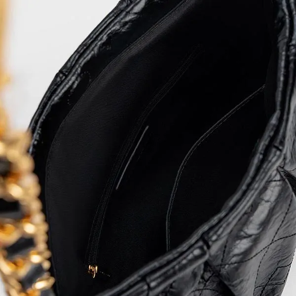 Túi Đeo Chéo Nữ Charles & Keith CNK Duo Double Chain Hobo Bag Black 40671449 Màu Đen (Kèm Túi Nhỏ)