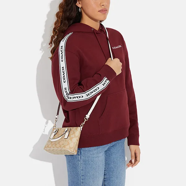 Túi Đeo Chéo Coach Mini Gallery Crossbody In Signature Canvas CH468 Màu Trắng Kem