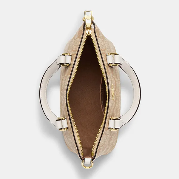 Túi Đeo Chéo Coach Mini Gallery Crossbody In Signature Canvas CH468 Màu Trắng Kem