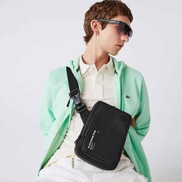Túi Đeo Chéo Nam Lacoste Chantaco Contrast Crossover Bag NH4002RZ Màu Đen