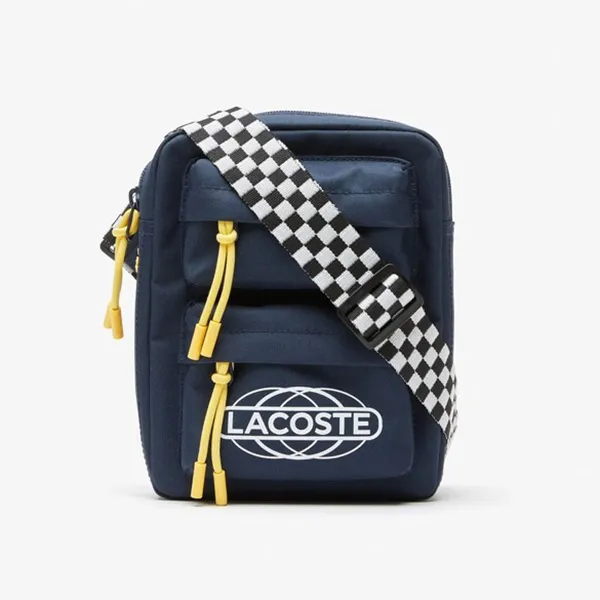 Túi Đeo Chéo Nam Lacoste Neocroc Checkboard Strap Camera Bag 0100-LACNH4040NZ793 Màu Xanh Navy