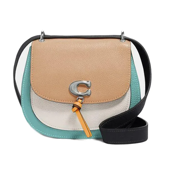 Túi Đeo Chéo Nữ Coach 1330 Remi Saddle Colorblock Taupe Multi Phối Màu