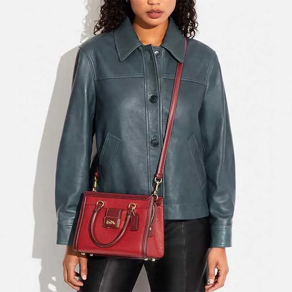 Túi Đeo Chéo Nữ Coach Grace Carryall In Colorblock CC140 Màu Đỏ