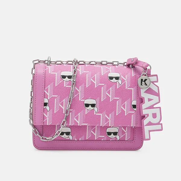 Túi Đeo Chéo Nữ Karl Lagerfeld K/Ikonik Monogram Shoulder Bag Màu Hồng