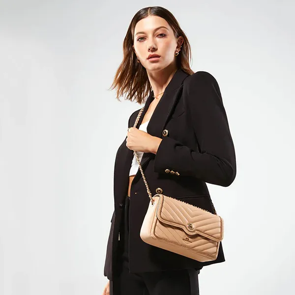 Túi Đeo Chéo Nữ Lyn Narzo M Crossbody Bags LL23CBF130 Màu Be