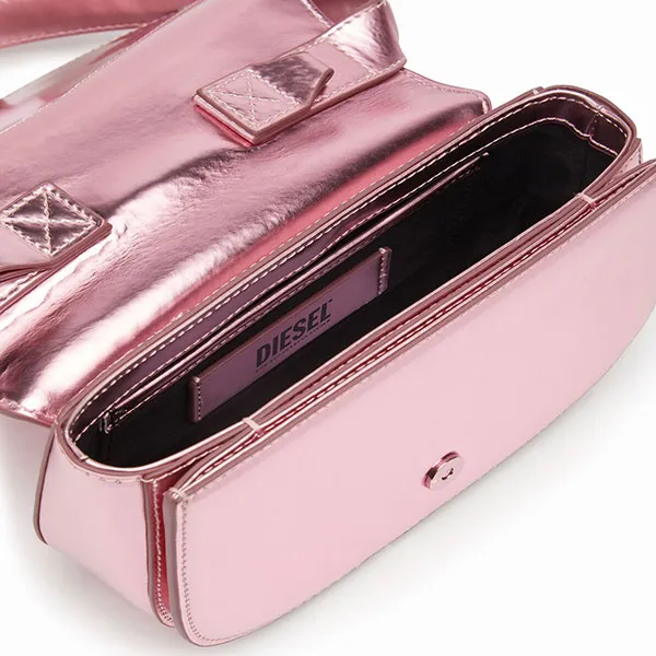 Túi Đeo Vai Nữ Diesel Shoulder Bag In Mirrored Leather X08396PS202 Màu Hồng - Túi xách - Vua Hàng Hiệu