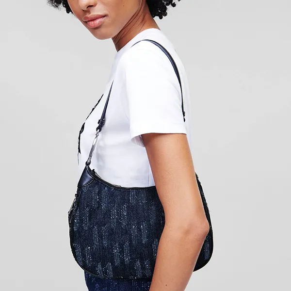 Túi Đeo Vai Karl Lagerfeld K/Bridge Denim Bag Màu Xanh Denim Đậm Size 25 - Túi xách - Vua Hàng Hiệu