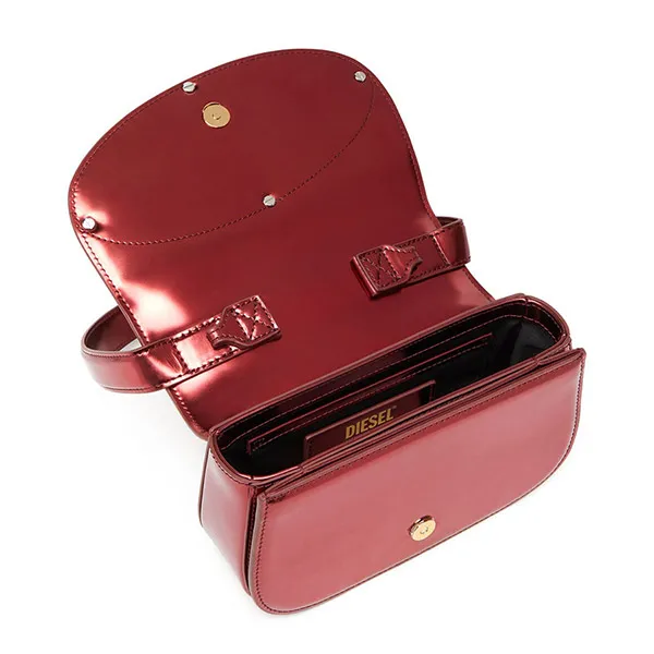 Túi Đeo Vai Nữ Diesel Shoulder Bag Leather P01064PS202 Màu Đỏ Metalic - Túi xách - Vua Hàng Hiệu