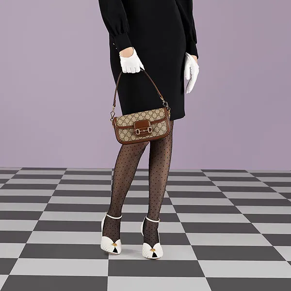 Túi Đeo Vai Nữ Gucci Horsebit 1955 Shoulder Bag 735178 92TCG 8563 Màu Nâu - Túi xách - Vua Hàng Hiệu
