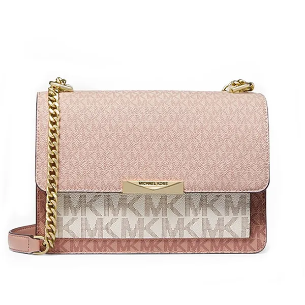 Túi Đeo Vai Nữ Michael Kors Large Jade Tri-Color Logo Crossbody Bag Màu Hồng