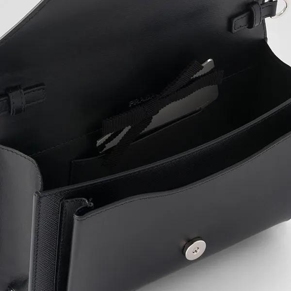 Túi Đeo Vai Prada Saffiano Leather Mini Envelope Bag 1BP020_2EVU_F0002_V_N2O Màu Đen